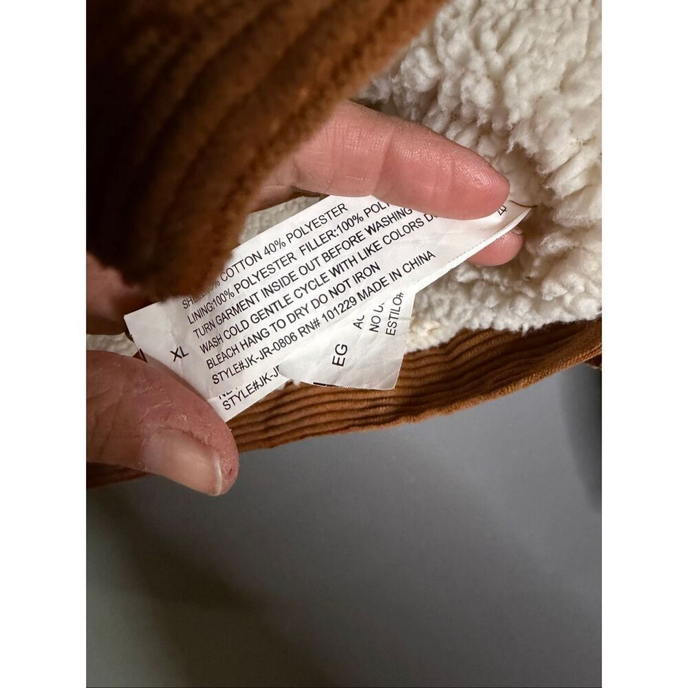 Ashely Sunrise Collection 26 International Brown Corduroy Lined Jacket XL - Picture 5 of 6